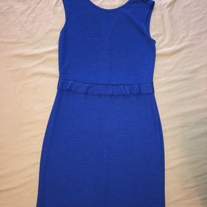 Blue Cato Bodycon Peplum Midi Dress Size 6